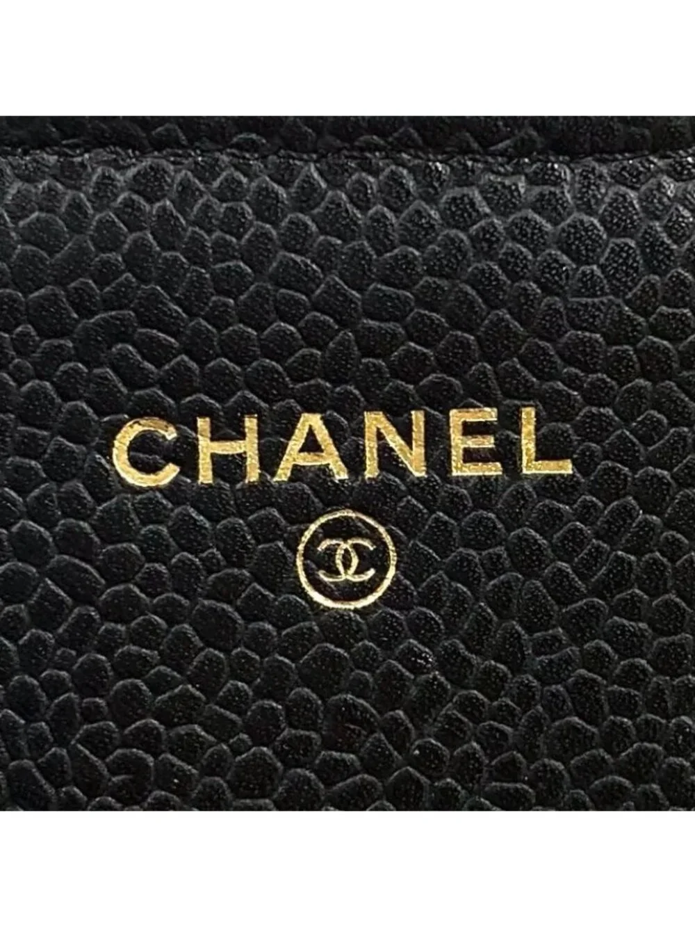 Chanel Quilted Classic Caviar Leather Black Wallet Gold